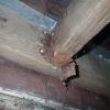 Look carefully at the bottom of the metal joist hanger hardware.  It has completely corroded and failed.  Unfortunately, the chemicals used to treat lumber are corrosive.  It is vital to use corrosion-resistant hardware to support a deck.  